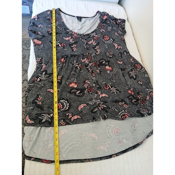 Torrid Women's Floral Short Sleeve Button Up Babydoll Tunic Top Plus Size 2 2X - Picture 7 of 13